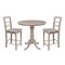 International Concepts Round 36 in Rd Ped Gathering Ht Table, 2 Counter Ht Stools, Weathered Grey, 36 in W, 36 in L, Wood K09-36RT-6B-S402-2 - alternate 1